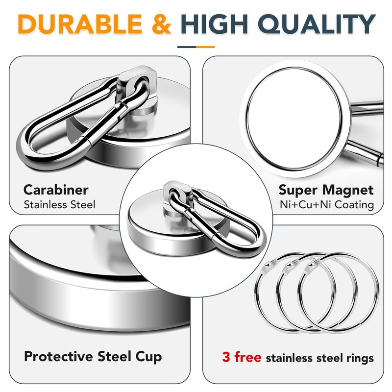 MIKEDE 150LB Magnetic Hooks, Neodymium Magnets Heavy Duty with Swivel