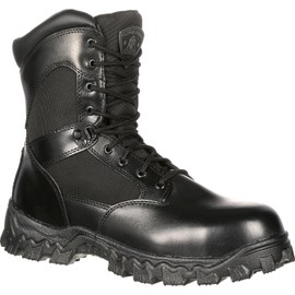 ROCKY AlphaForce Zipper Composite Toe Public Service Boot, Black, Size 11.5(WI)