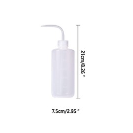 500 ml Squeeze Bottle for Watering Plant Flowers, Right Angled Plastic Tip Economy Natural Squeeze Condiment Water Bottle with Scales for Plants