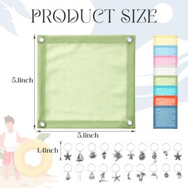 Mumufy 8 Set Wine Glass Covers with Wine Charms, 8 Weighted Breathable Portable Veils Covers to Keep Bugs out 40 Charms Rings for Restaurant Picnic Dinners Housewarming Gifts(Colorful,Ocean)