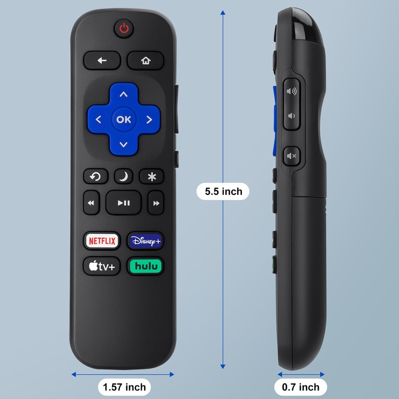 【Pack of 2】 Replacement for Roku-TV-Remote, Compatible for TCL Roku/Hisense