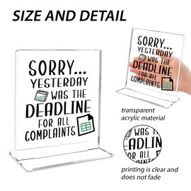 Funny Office Desk Decor Boss Day Work Gifts for Women Man Bosses Supervisor Leader Secretary Coworkers Birthday Christmas Employee Appreciation Gift Office Home Cubicle Decor Acrylic Sign