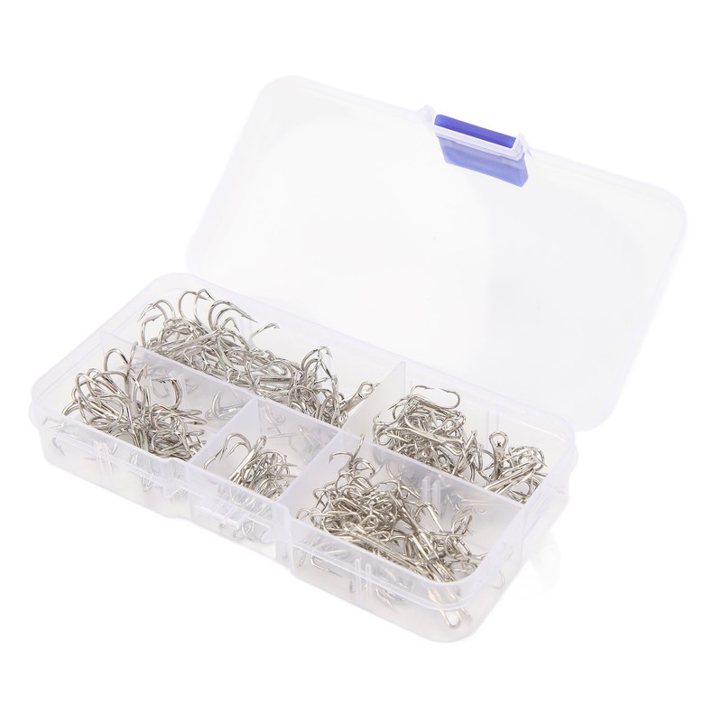 120PCS Treble Fishhooks Set High Carbon Steel High Strength Treble