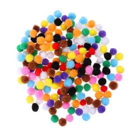 Totority DIY Craft Supply 200 Pcs 15mm Mixed Plush Balls Pom Flocking for Boys and Girls Party Favors