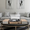 LP&No.1 Wireless Turntable with Stereo Speakers, 3-Speed Vintage Belt-Drive with