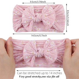 KIDOCHEESE Baby Girls Headbands with Bows Elastics Nylon Hair Bows Hairbands Hair Accessories for Newborn Infant Toddlers Kids