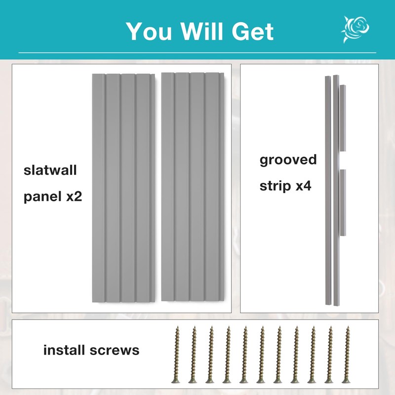NeatiEase 2 x 4ft Slatwall Panel Wall Storage Systems, Slat