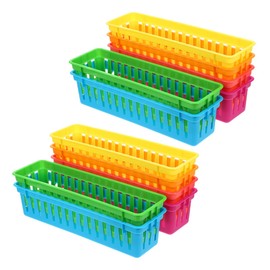 VILLFUL 12pcs Pencil Holder Stationery Basket Teacher Classroom Must Haves Pencil Holder for Plastic Storage Baskets Crayon Storage Pencil Basket Classroom Bins for Organization
