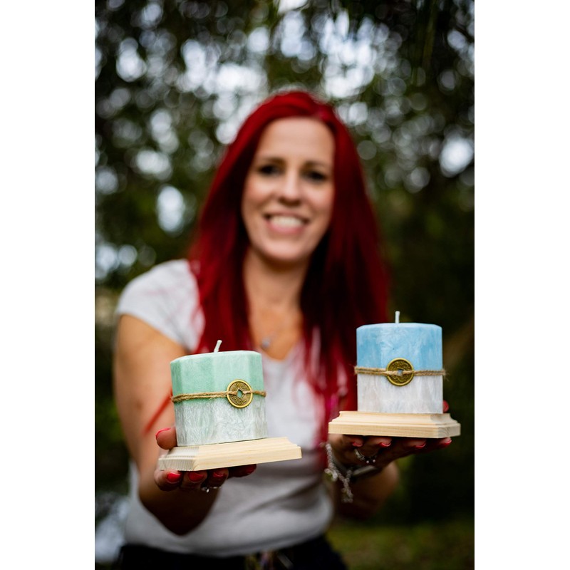 Enchanted Surprises: Hand-Poured Palm Wax Candles with Hidden Crystals