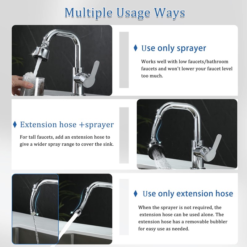 Sink Faucet Sprayer Attachment, Upgrade 4 Mode Adjustable Kitchen Faucet