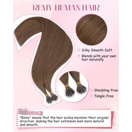 Benehair Nano Tip Hair Extensions Remy Human Hair Medium Brown Nano Ring Hair Extensions Real Human Hair 22 Inch Straight Brown Nano Bead Hair Extensions Human Hair 50G