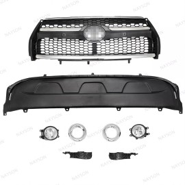 NAYSON For RAV4 2009-12 Limited Bumper Upper Grille w/Chrome Trim+ Lower Cover/Fog lamp