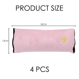 Pack of 4 Seat Belt Pads for Children's Cars, Seat Belt Cushion, Seat Belt Pads for Toddler Cars, Black Adjustable Baby Seat Belt, Seat Belt Cover