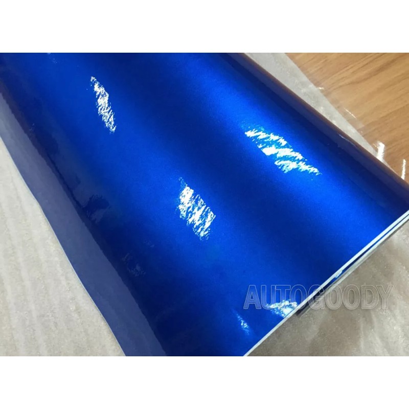 AUTOGOODY 60" x 60" Super Gloss Metallic Blue Vinyl Film