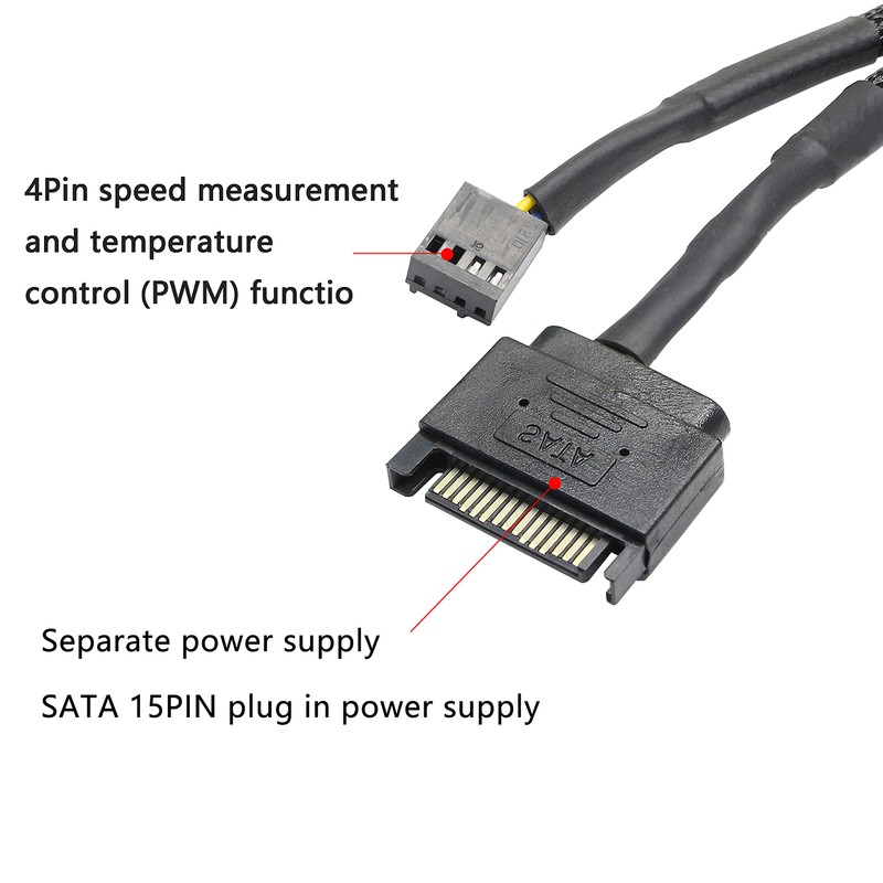 XMSJSIY SATA to 3 Pin 4 Pin PWM Fan Adapter