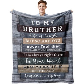 Muxuten Gifts for Brother, Brother Gifts Blanket 60"x50", Brother Birthday Gifts, Brother Gifts from Sister, Birthday Gifts for Brother, To My Brother Blankets, Best Brother Ever Gift,Big Brother Gift