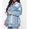 SOMTHRON Women's Distressed Denim Jeans Outfits Coat Oversized Spring Fall