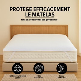 Dreamway Mattress Protector 140 x 190 cm Waterproof Oeko-Tex Certified Mattress Protector 140 x 190 cm Made of Breathable Cotton with 4 Corner Elastics