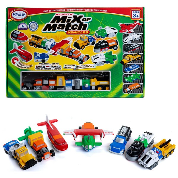 POPULAR PLAYTHINGS Mix or Match Vehicles Green, Magnetic Toy Play