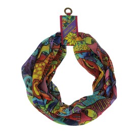 Laurel Burch Feline Tribe Infinity Scarf Lightweight