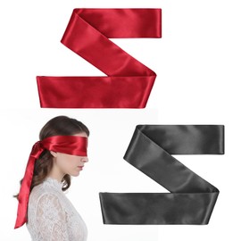Satin Eye Mask for Sleeping Silk Blindfold Satin Sleep Mask Comfortable Blindfold for Adults Couples Adjustable Blackout Eye Cover for Women Men Travel Meditation Valentine's Day Gift