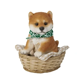 Uvia H24120 Bamboo Basket Bean Shiba Inu, 4.9 x 4.1 x 5.3 inches (12.5 x 10.5 x 13.5 cm), Doll, Figurine, Figurine, Animal, Garden, Decoration, Dog, Dog