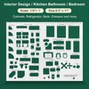 ENJOYLink 3 Pcs Interior Design Drawing Templates Including a House