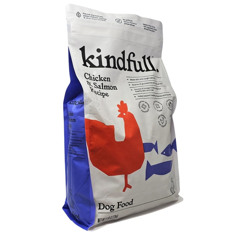 Kindfull Chicken and Salmon Dry Dog Food, 5 Pound Bag