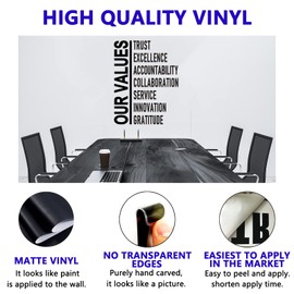 Motivational Wall Stickers, Teamwork Wall Decals, (Easy to Install), Art Decor Vinyl Quotes Positive Sports Basketball Soccer Adults Inspirational Office Gym Home Sign Family, Our Values 18"X23.5"