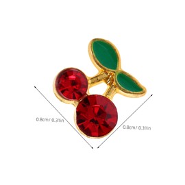 OHPHCALL 32pcs Cherry Nail Charms Nail Art Supplies Rhinestone for Women Unique for Manicures