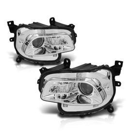PM PERFORMOTOR Projector of Headlights Assembly Compatible with 14-18 Jeep Cherokee | Headlamps with Chrome Housing Clear Lens