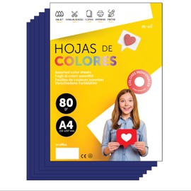 Colourful Paper A4 80 g for Printers & Crafts, Coloured Sheets for Children, Creative Projects, Cards & School m-office (50 Sheets, Dark Blue)