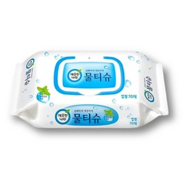 Clean Nara Peppermint Wipes Cap Type 70 sheets x 20 packs / 깨끗한나라 페퍼민트 물티슈 캡형 70매 x 20팩
