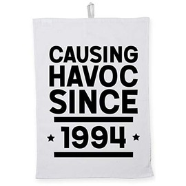 Hippowarehouse Causing havoc since 1994 birthday Tea Towel Eco Printed Dish Cloth Kitchen accessory 50cmx70cm 100% Cotton