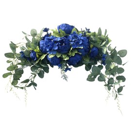 Wedding Arch Flowers, 30 Inch Rustic Artificial Floral Swag for Door Lintel, Green Leaves Rose Peony Sunflowers Table Centerpieces Home Decoration