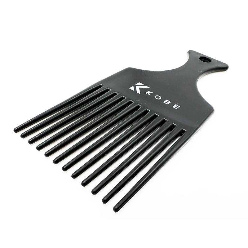 Kobe Professional Afro Comb - Durable Black Fully Plastic Parting