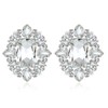 HESSAWELL Crystal Bridal Wedding Earrings, Sparkle Cluster Studs Large Lightweight Stud Earrings for Women Bridesmaid Gift