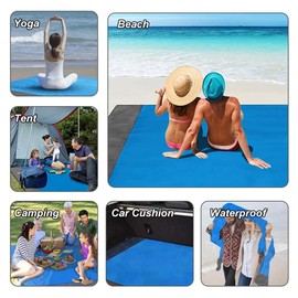 Picnic Blanket Large, Beach Mat Blanket Waterproof Sandproof,Ground Mat 210 cm x 200 cm for Beach Holidays Travel Camping,Lightweight and Portable,Quick-Drying,Sand-Free and Waterproof