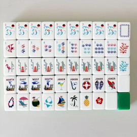 1 Set Minimum New Glitterville Custom Travel Mahjong Set 160 Engraved 4 Layer Acrylic Pink Luxury American Mahjong TilesSize: 1.24inch * 0.9inch * 0.63inch, Color: Ocean Green