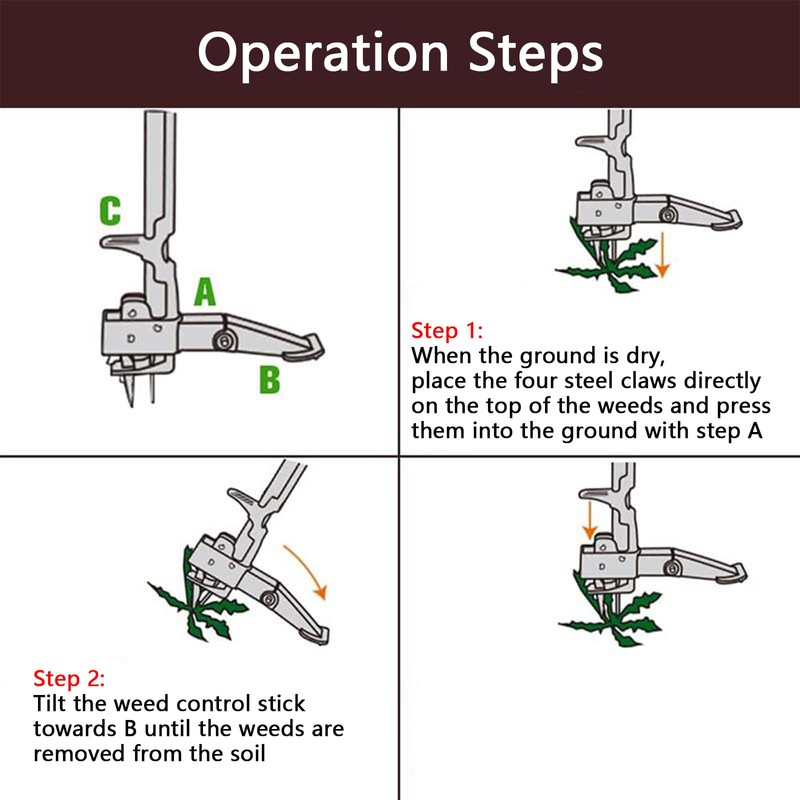 TOPROAD Weed Puller Tool, Heavy Duty Stand Up Weed Puller