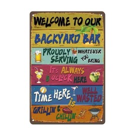 Vintage "Welcome to Our Hot Tub" Sign - 8x12 Inches Decorative Sign for Indoor/Outdoor Use, Perfect for Home, Patio, and Hot Tub Area Decor