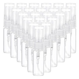 PATIKIL 3ml Glass Mini Perfume Sample Bottles, 20 Pcs Fine Mist Refillable Empty Mini Spray Bottle Fragrance Sample Bottles Sprayer for Perfume Travel Liquid Essential Oil, Clear