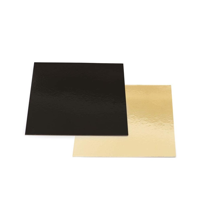 TORTENPLATTE GOLD/SCHWARZ 32X32x0,2CM