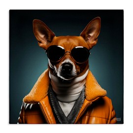 Stupell Industries Stylish Dog with Sunglasses Canvas Wall Art Design by Roozbeh Bahramali