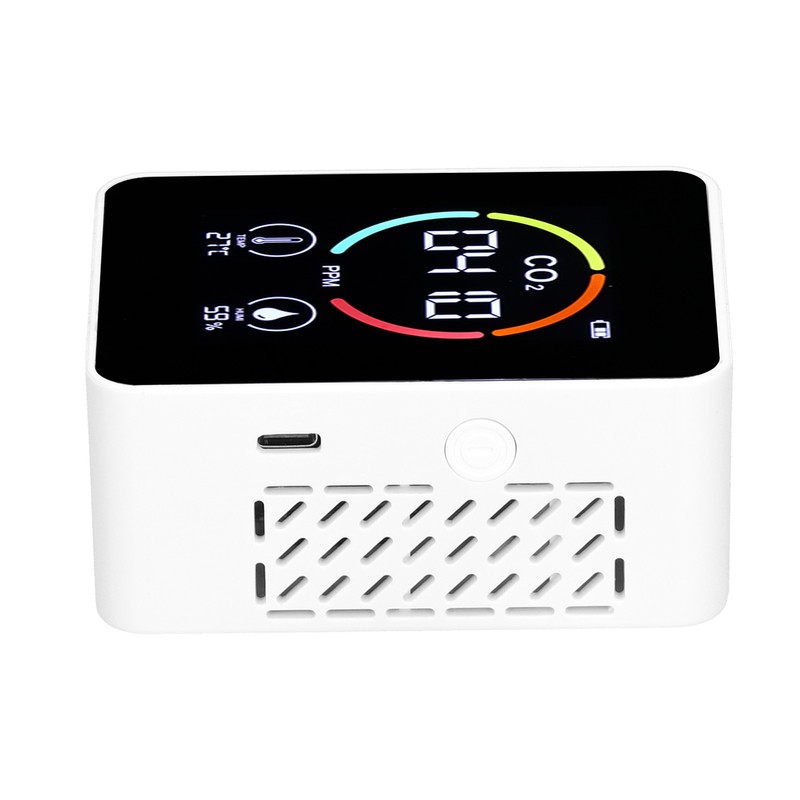 Carbon Dioxide Detector Semiconductor USB Charging LCD Temperature Humidity Detection