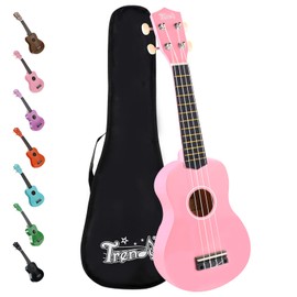 Trendy Soprano Ukulele for Beginners 21 Inch Hawaiian Ukulele for Kid Adult Student with Gig Bag (Pink)