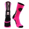 MadSportsStuff Baller Basketball Logo Crew Socks (Neon Pink/Black, Medium)