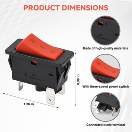 Vacuum Cleaner Lift-Off Power Switch, 3 Way Power Switch Replacement Parts for Shark Navigator Lift Away Vacuum Cleaners NV22 NV26 NV351 NV352 NV355 NV357 NV370 NV60 NV70 NV95 UV400 UV410 UV420 UV440