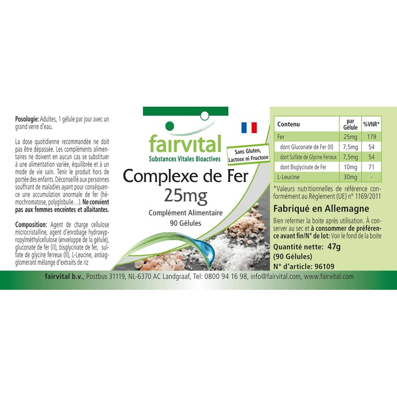 Fairvital Iron Complex 25 mg Capsules – High Dose –