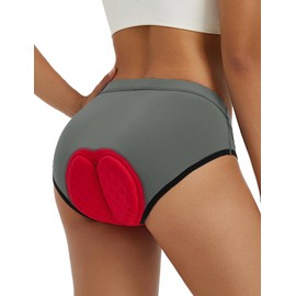 baleaf Women's 4D Padded Bike Underwear Cycling Shorts Biking Bicycle MTB Briefs Gear Clothes Biker Padding Dark Gray L